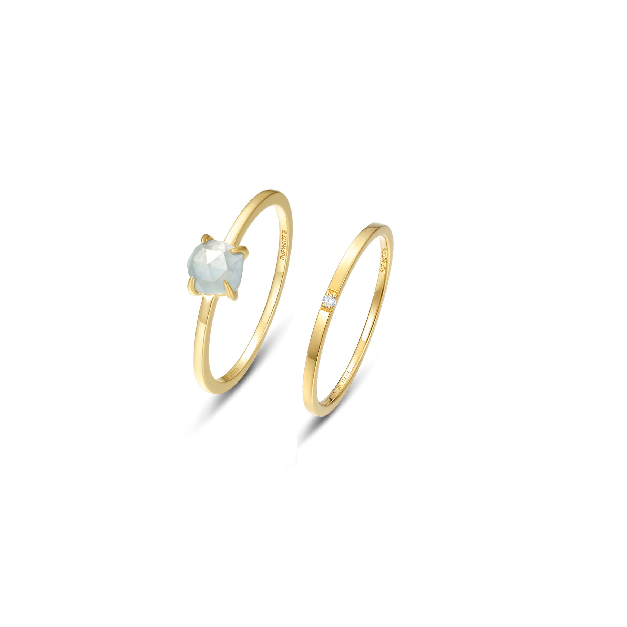 Bundle Irregular Barock + Classic Diamond Ring