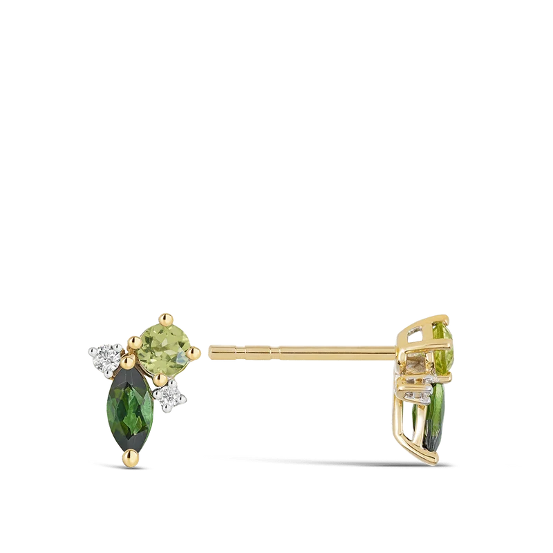 Confetti Studs - Turmalin x Peridot