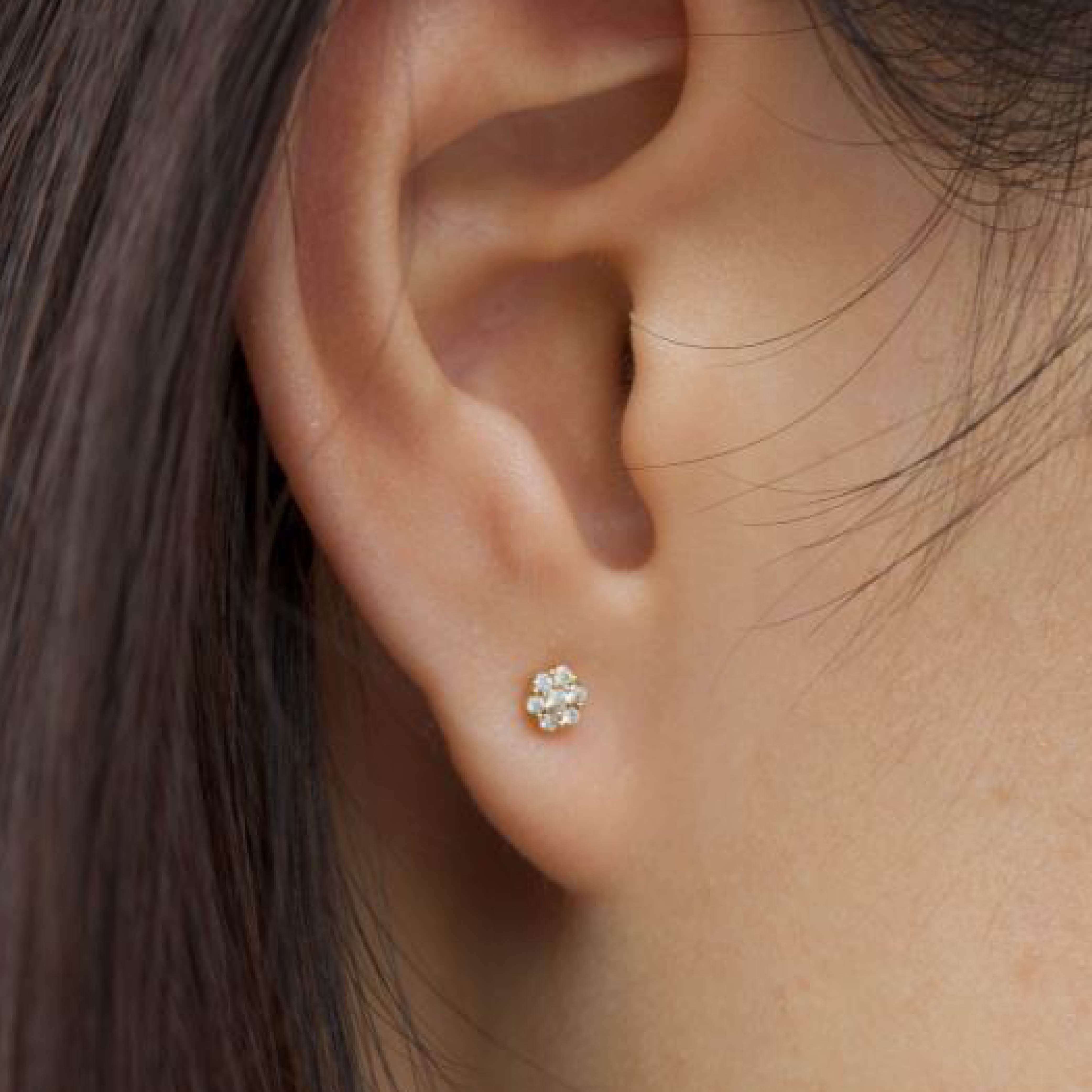 Diamond Mini Flower Studs