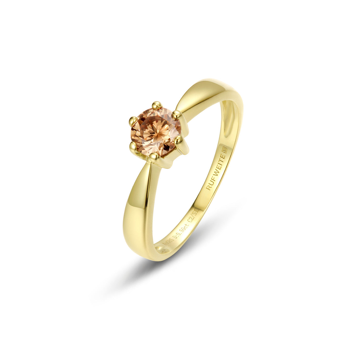 SS I Champagne Solitaire Engagement Ring