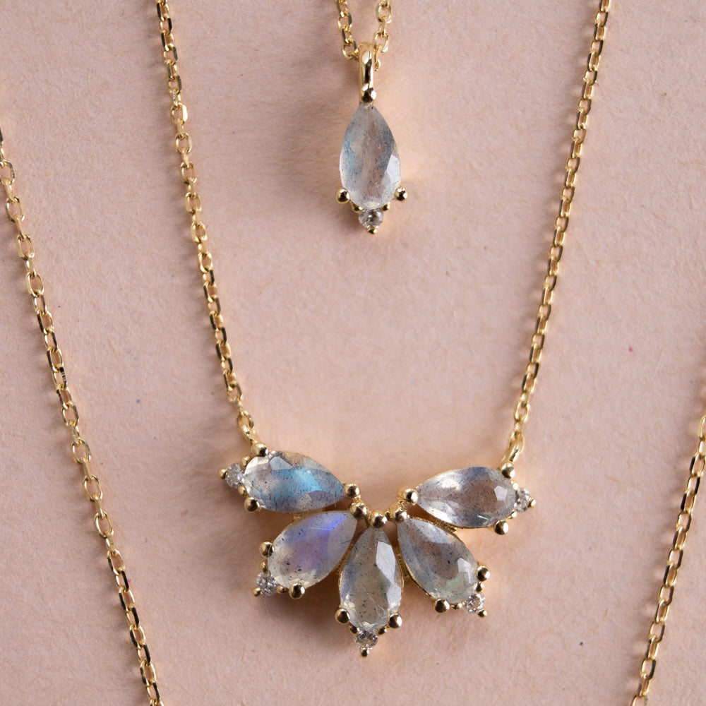 Labradorit Drop Chain