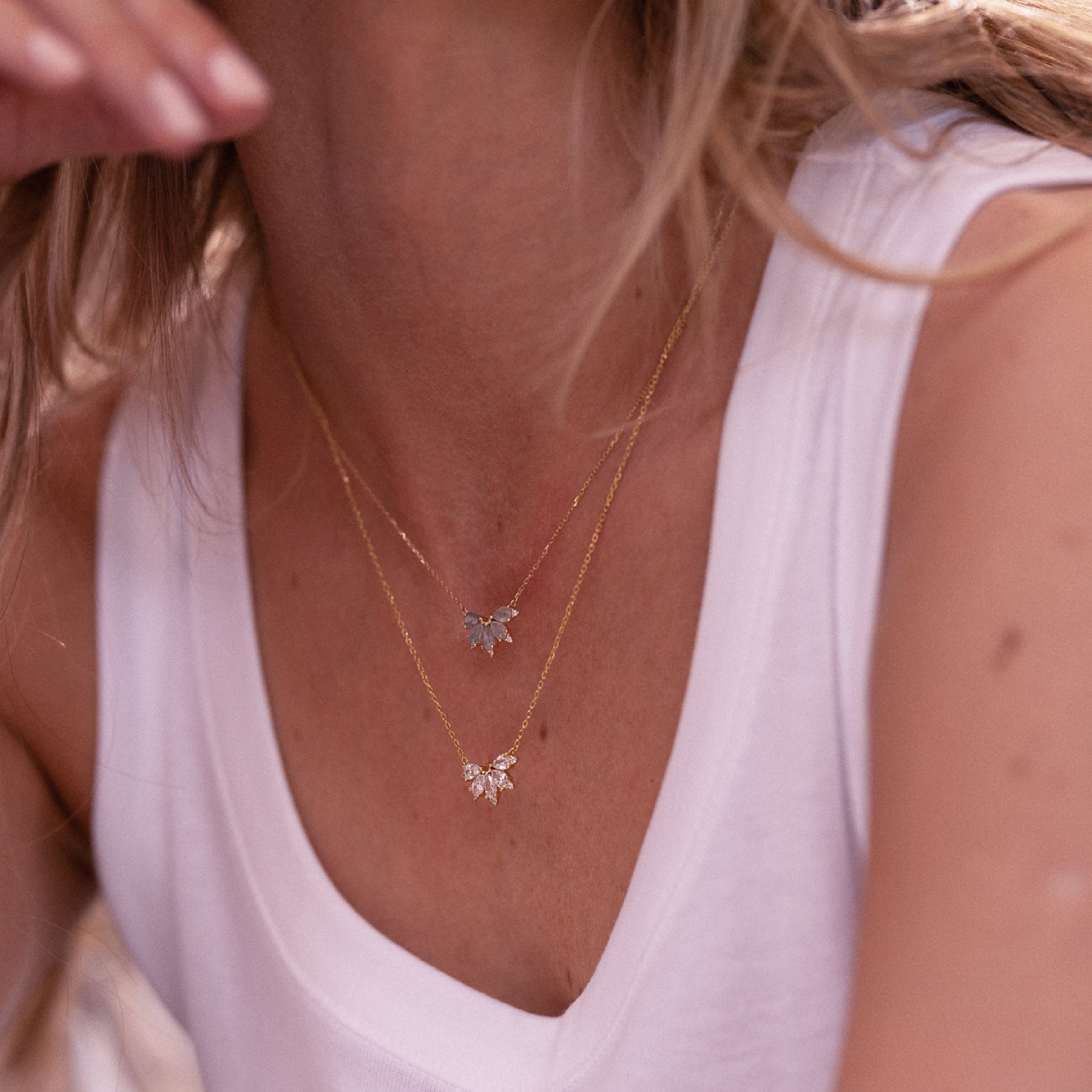 Labradorit Diamond Crown Collier