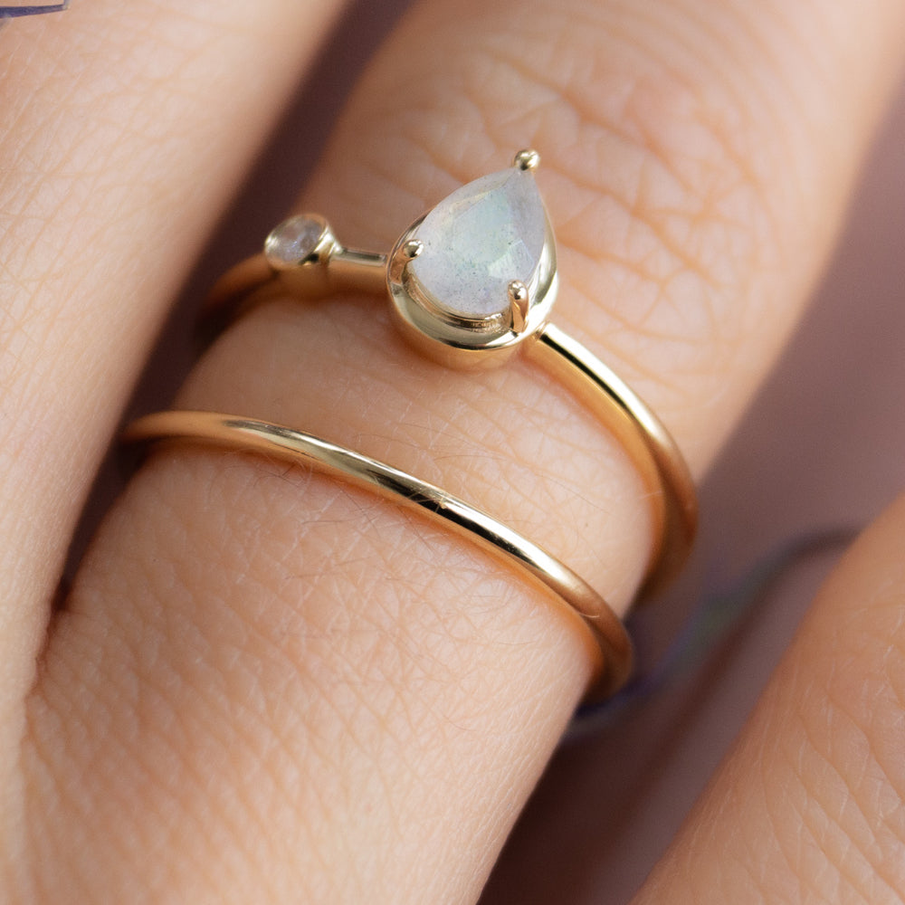 Labradorit Drop Solid Gold