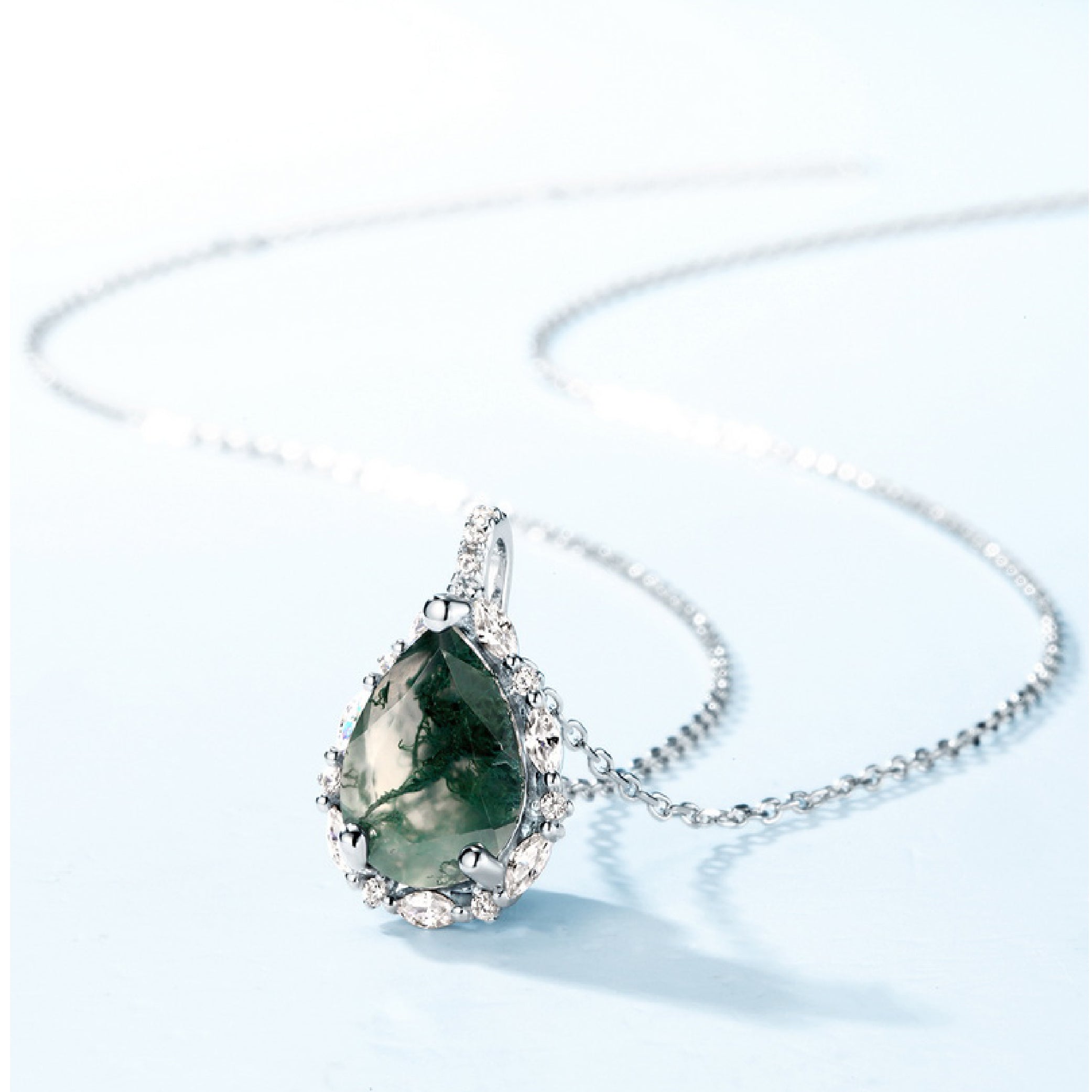 Sample Sale I Moss agate Chain
