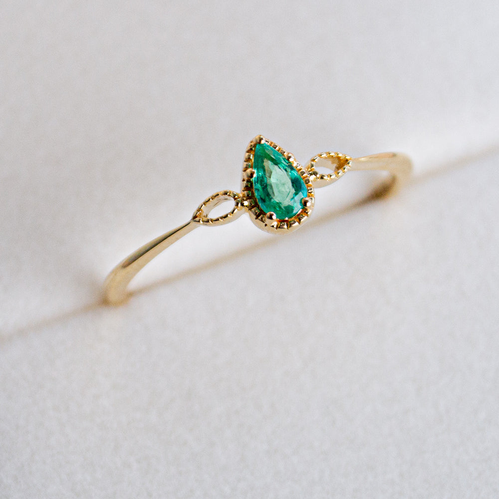 Emerald Drop Ring