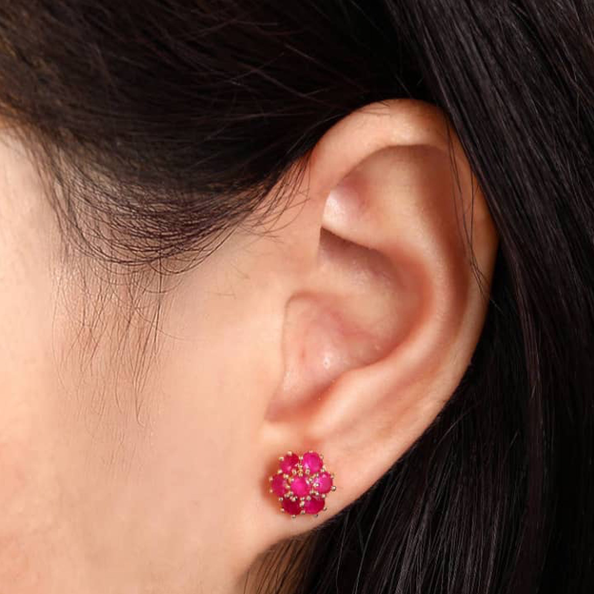 Flower Ruby Studs