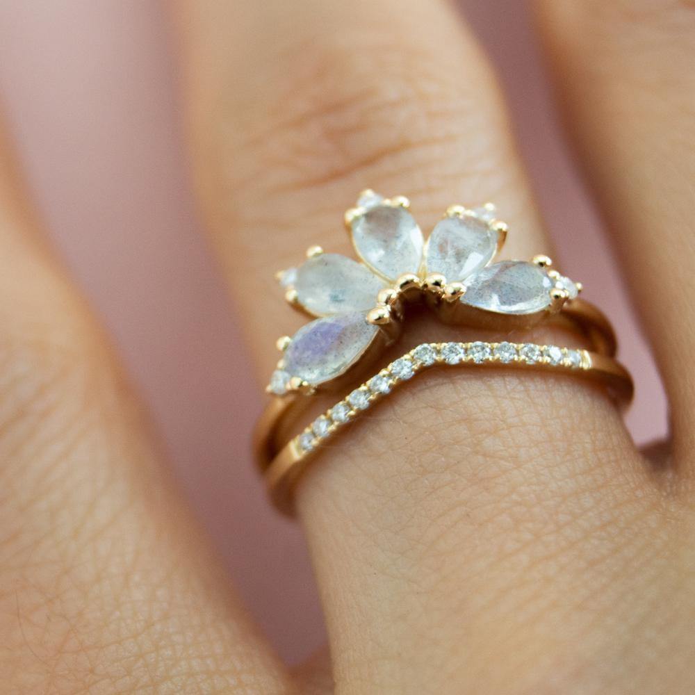 Bundle I Stack me - Solid Gold + Pavé Diamond Highlight