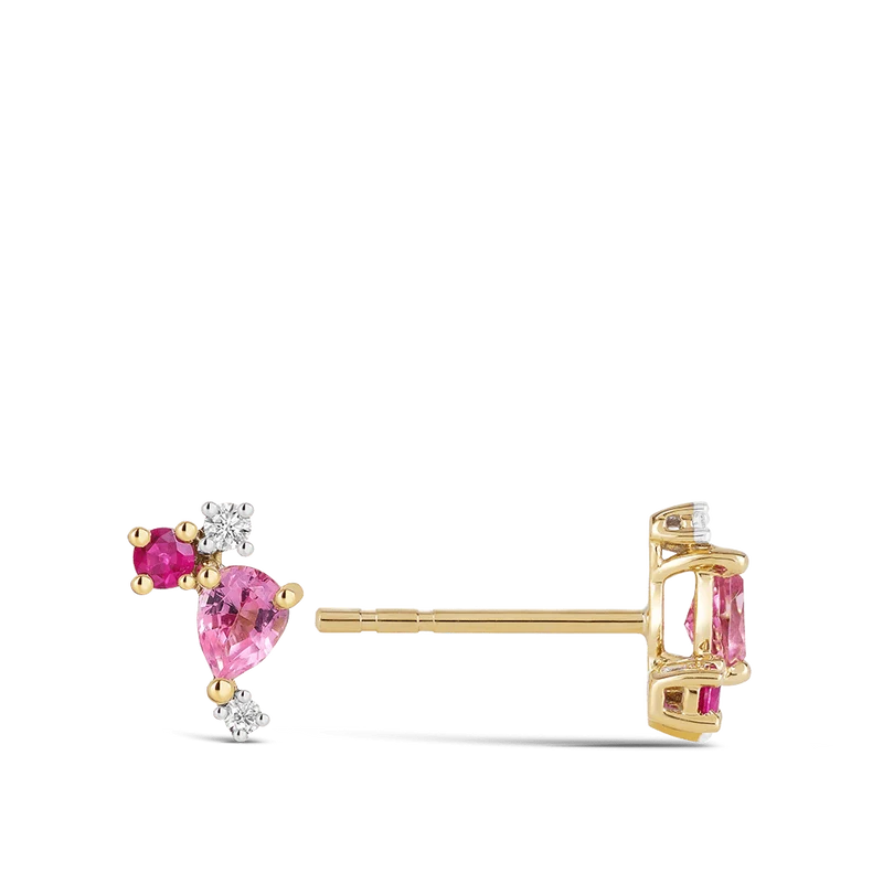 Confetti Studs - Turmalin, Ruby