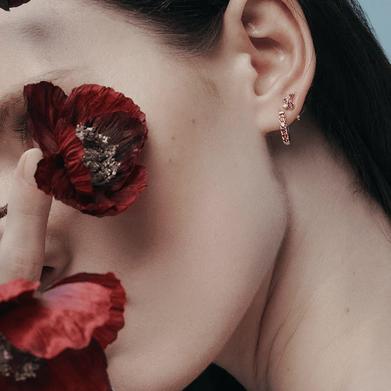 Confetti Studs - Turmalin, Ruby