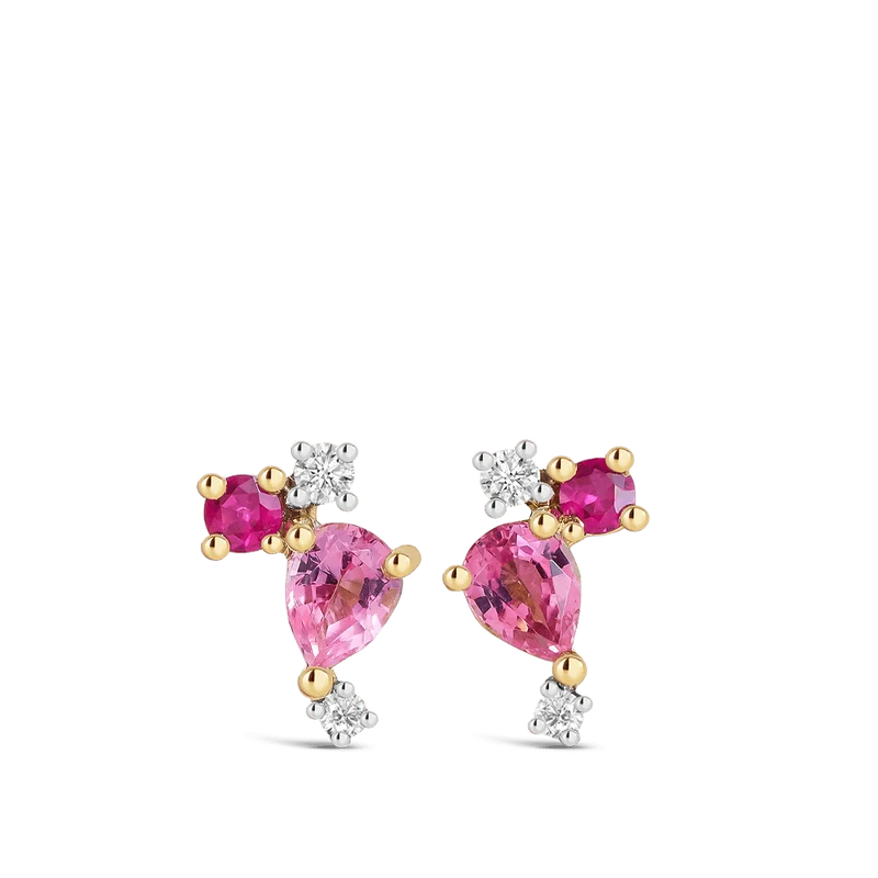 Confetti Studs - Turmalin, Ruby