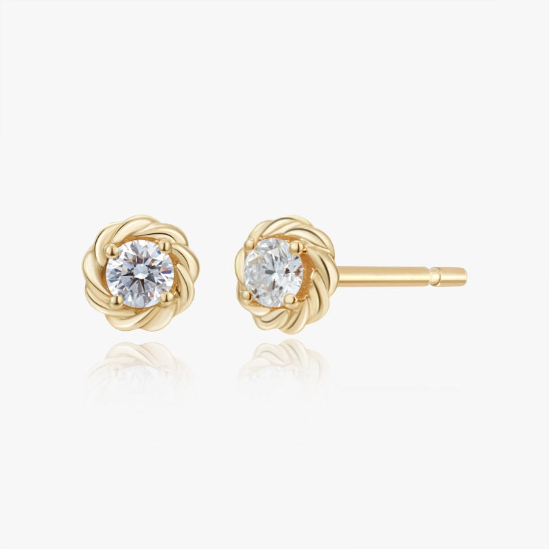 Diamond Flower Studs