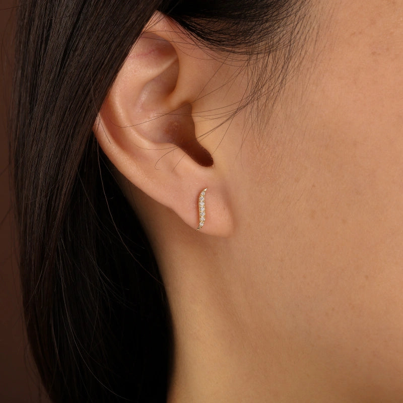 Diamond Curve Studs