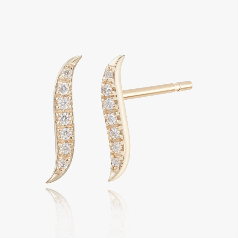 Diamond Curve Studs