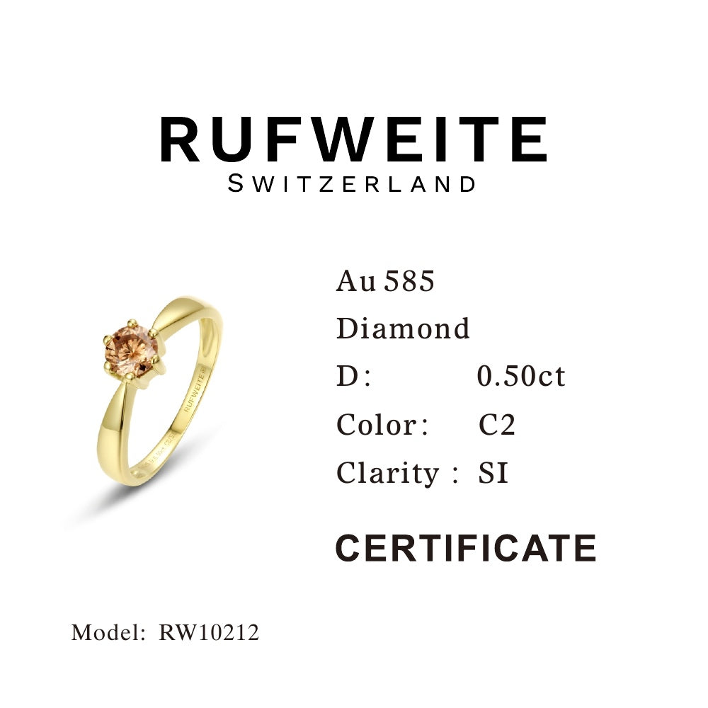 SS I Champagne Solitaire Engagement Ring