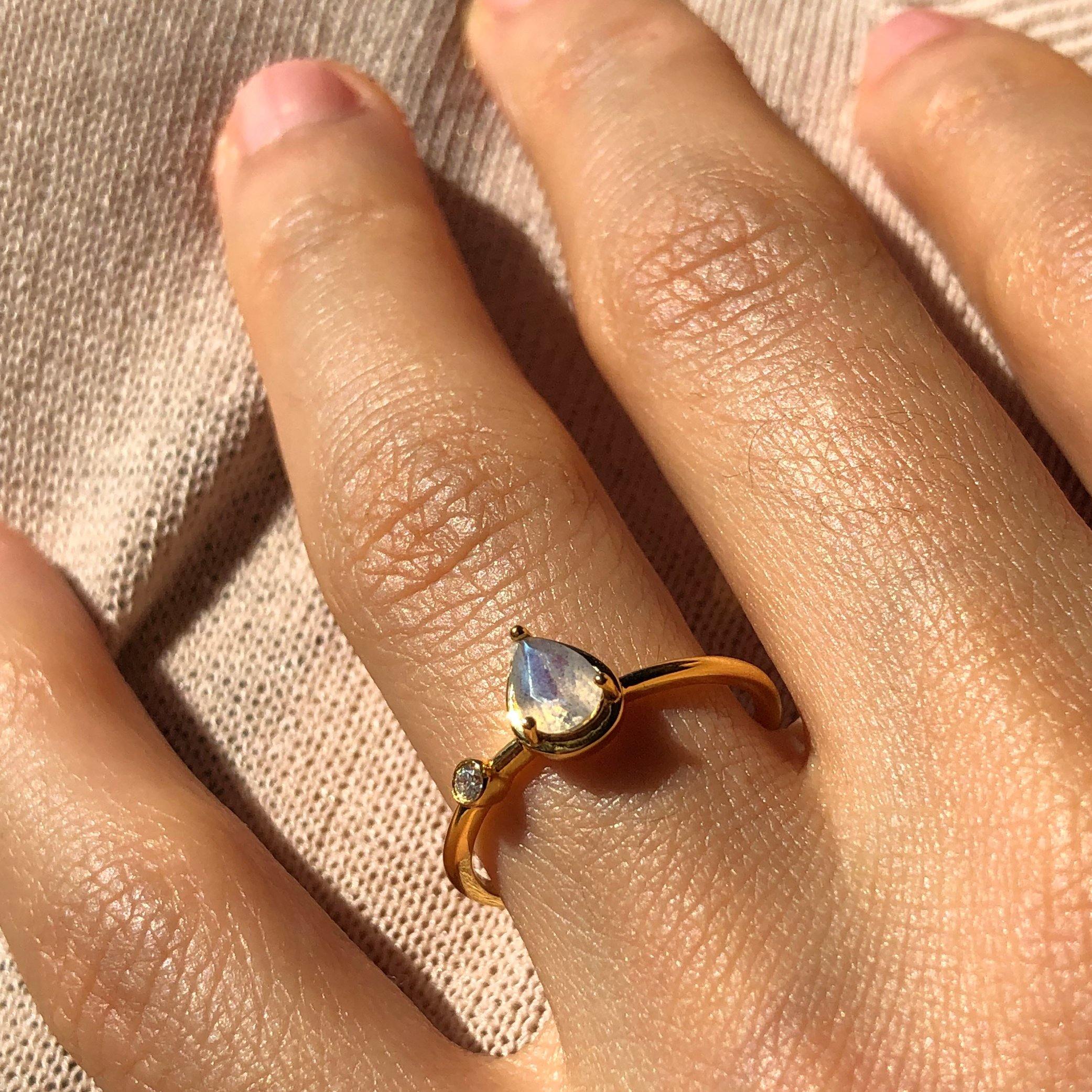 Labradorit Drop Solid Gold - Rufweite Switzerland