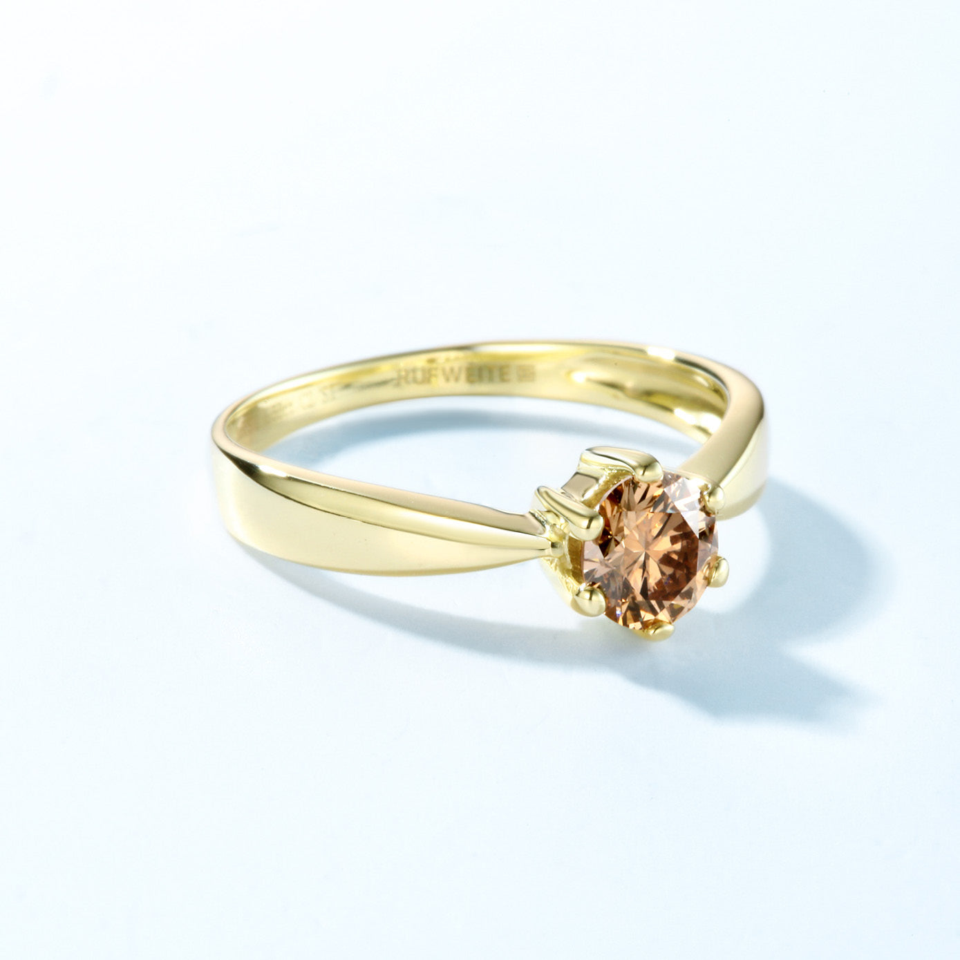 SS I Champagne Solitaire Engagement Ring