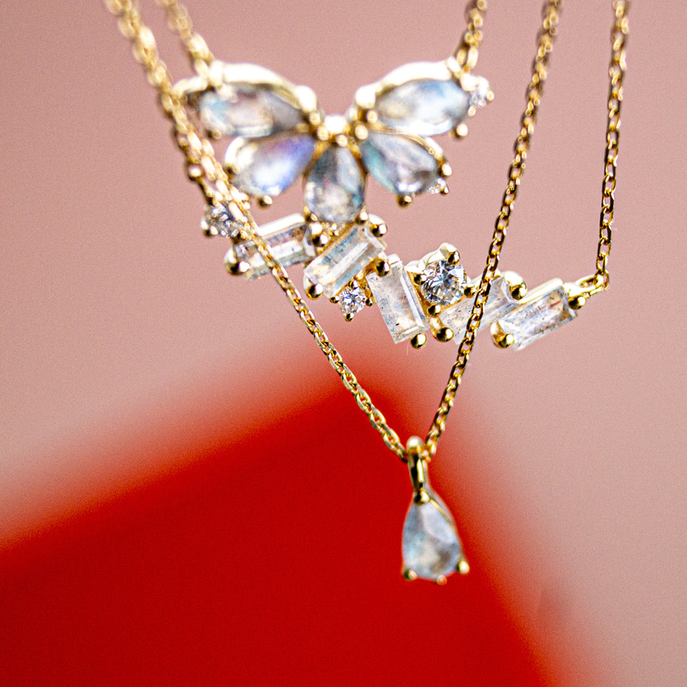 Labradorit Diamond Crown Collier