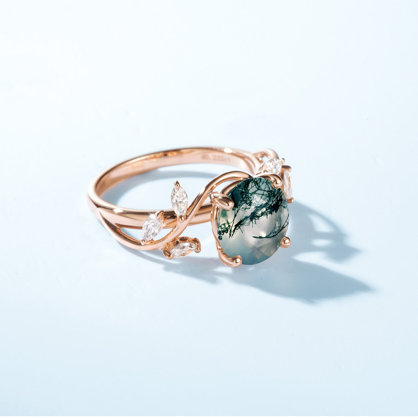 Flower Diamond Moss agate