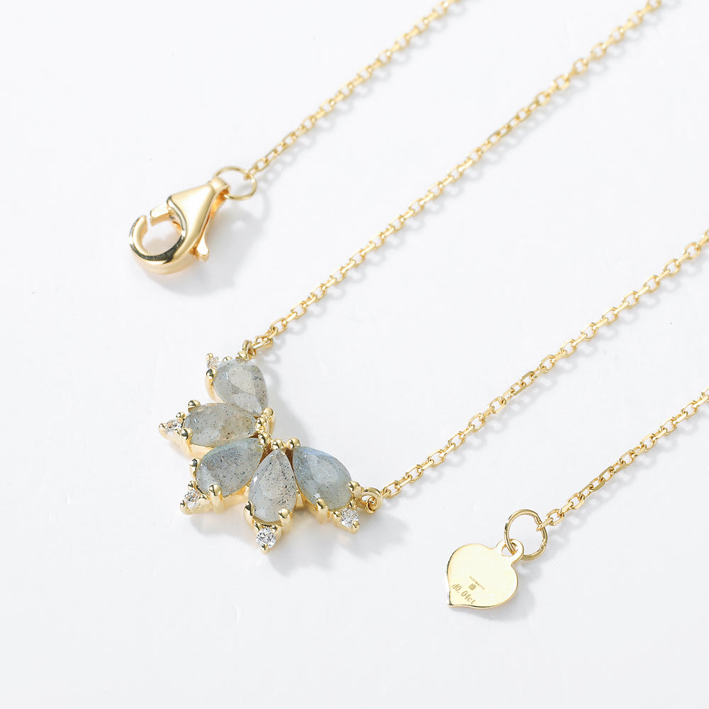 Labradorit Diamond Crown Collier