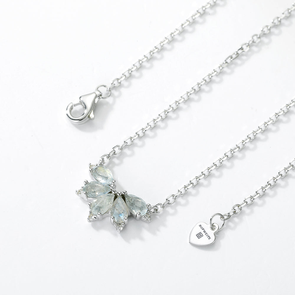 Labradorit Diamond Crown Collier