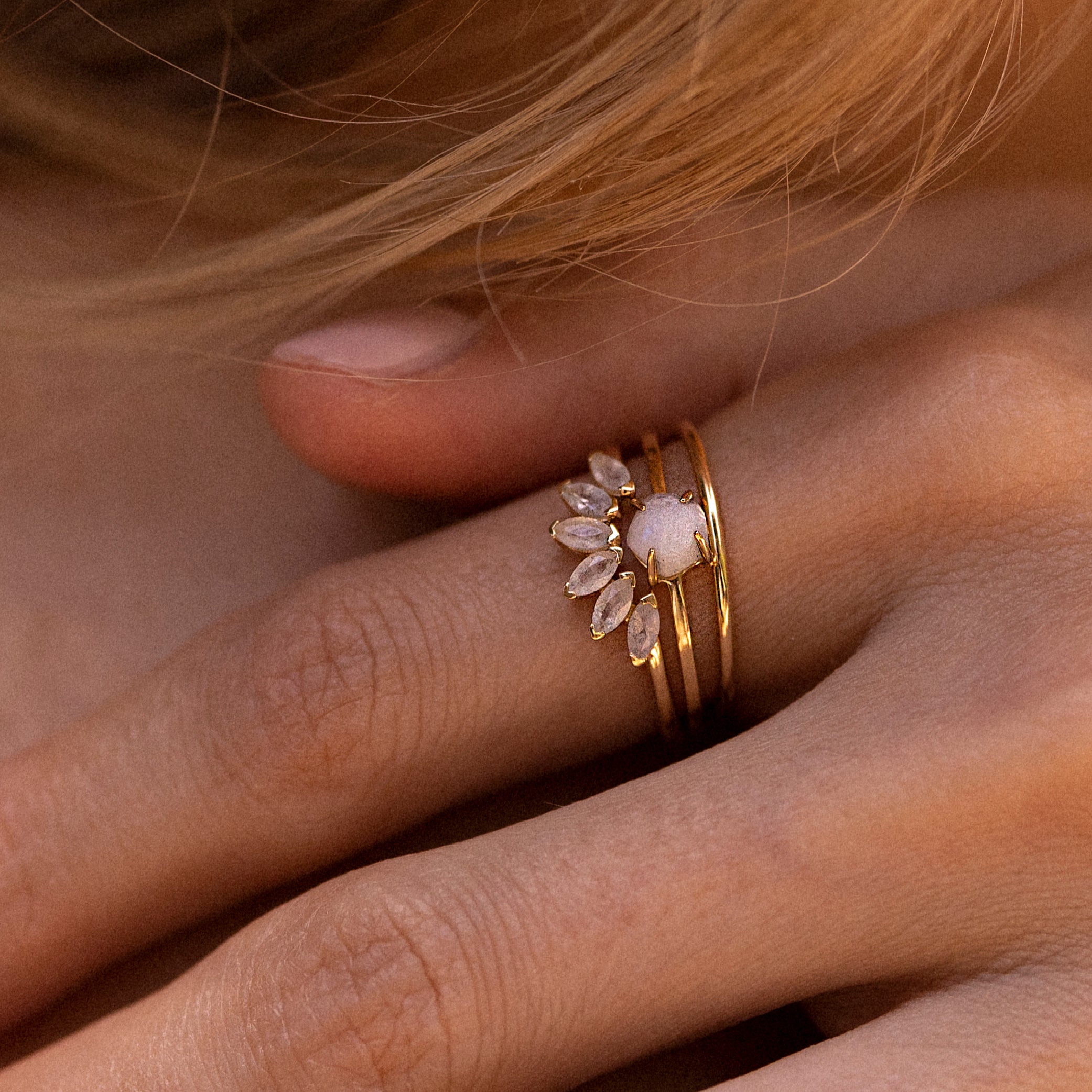 Stack me Light Labradorit - Solid Gold